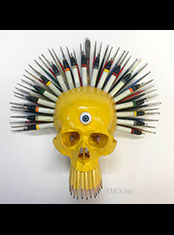 emek x: artists illustrators tools, yellow skull, ars est sempiternum