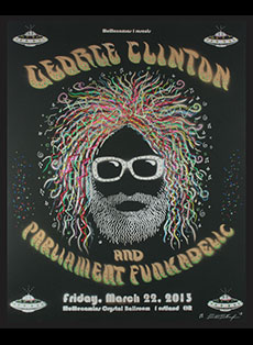 Emek Studios: George Clinton and the Parliament Funk, hand glittered