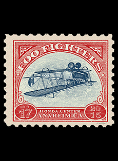 Emek Studios: Foo Fighters Anaheim CA inverted Stamp with Glow in Dark