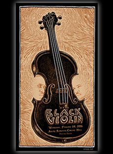 Emek Studios: Black Violin scratchboard at the crystal ballroom