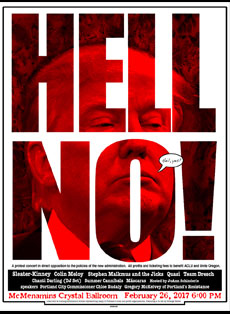 Emek Studios: Hell No to Trump benefits ACLU at McMenamins Crystal Ballroom 2017