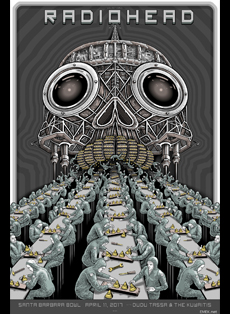 Emek Studios: Radiohead Golden Pyramids Gig Poster 2017