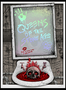 Emek Studios: Queens of the Stoneage mirror poster 1-26-18