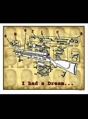 emek x: rifle with part of mlk jr. i have a dream verbiage