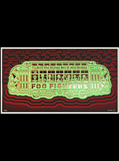 emek x: foo fighters new orleans lasercut glow in dark gigposter by emek